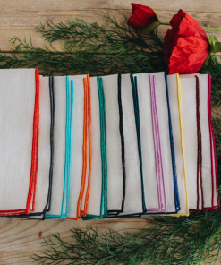 12 servilletas de mesa festón colores