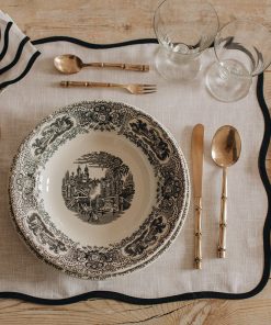 Set Lino Blanco Rectangular – 6 personas